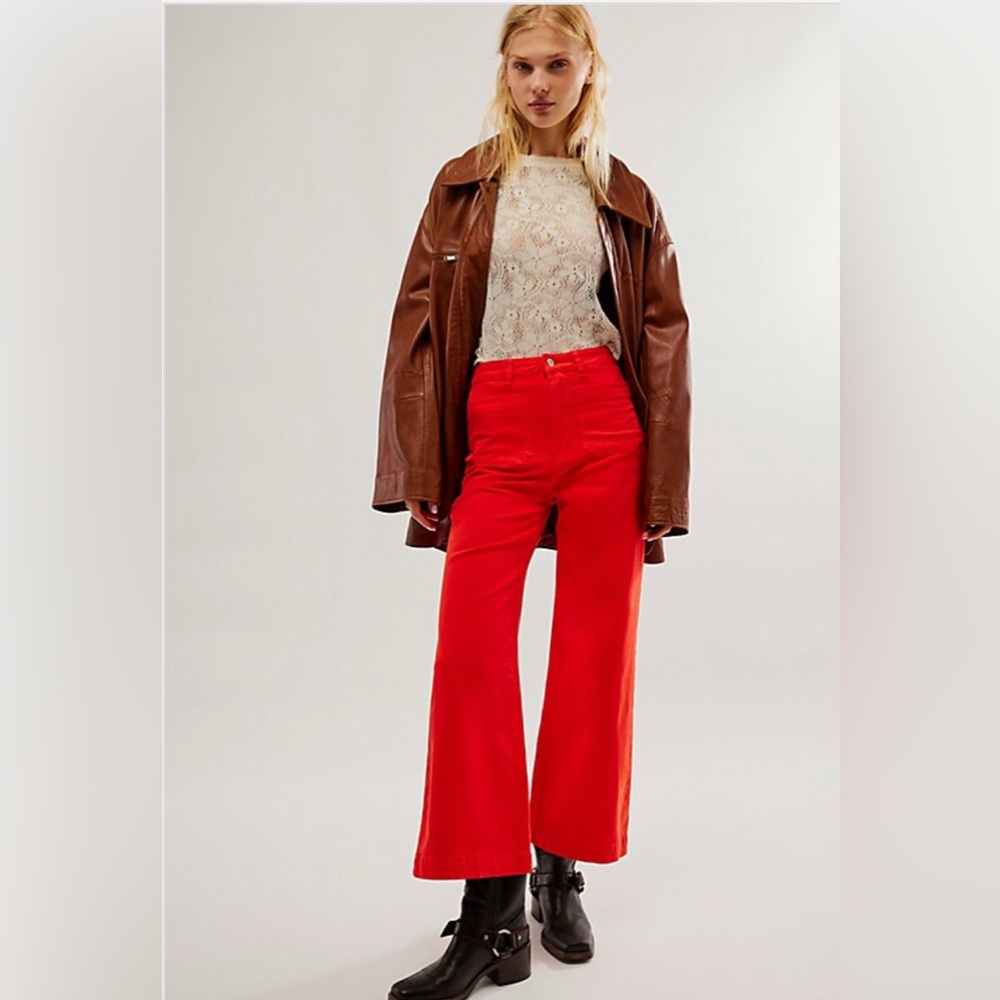 Free People x Rolla’s Sailor Jeans in Blood Orange Size 28